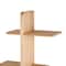 15" x 44" 8-Shelf Light Brown Wood Handmade Wall Shelf
